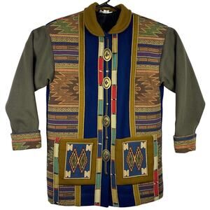 Coloratura Wool Coat Women's Medium/Large Aztec Southwest Alan Resnik Vintage
